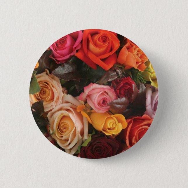 Chapa Redonda De 5 Cm Manojo de rosas (Anverso)