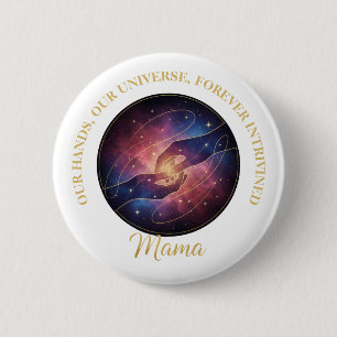Chapa Redonda De 5 Cm Manos de Mamá Celestial Galaxia Universo