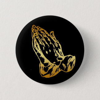 CHAPA REDONDA DE 5 CM MANOS DE ROGACIÓN DEL ORO