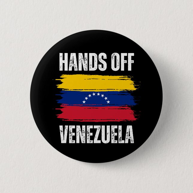 Chapa Redonda De 5 Cm Manos Fuera de Venezuela (Anverso)