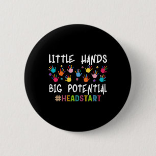 Chapa Redonda De 5 Cm Manos Pequeñas Gran Potencial Maestro Headstart _1