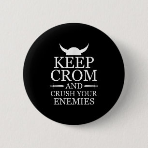 Chapa Redonda De 5 Cm Mantener Crom Y Aplastar Sus Enemigos Barb Motivac