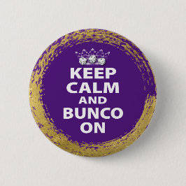 Chapa Redonda De 5 Cm Mantener la calma Purple Gold Bunco
