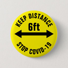 Chapa Redonda De 5 Cm Mantener la distancia 6 pies Ayuda Detener el viru