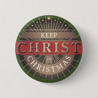 Chapa Redonda De 5 Cm Mantenga a Cristo navidad