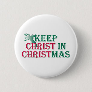 Chapa Redonda De 5 Cm Mantenga a Cristo navidad - cruz