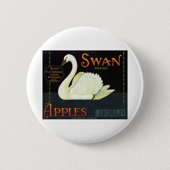 Chapa Redonda De 5 Cm Manzanas de marca de Swan (Anverso)