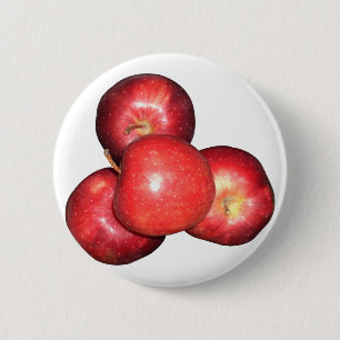 Chapa Redonda De 5 Cm Manzanas Rojas Dulces y Crujientes - Estampa de Fr