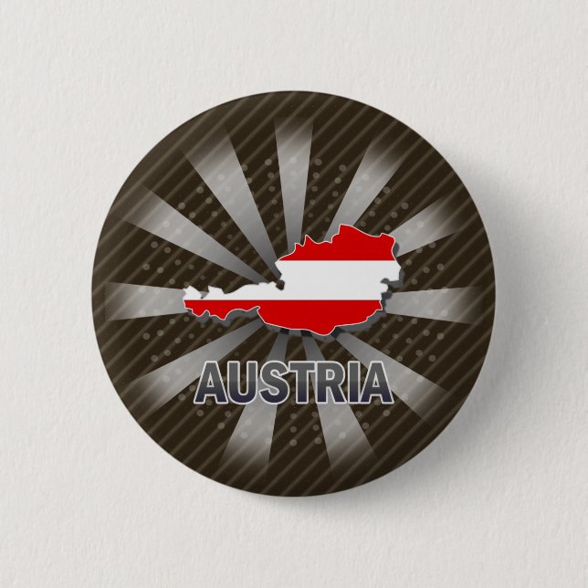 Chapa Redonda De 5 Cm Mapa 2,0 de la bandera de Austria (Anverso)