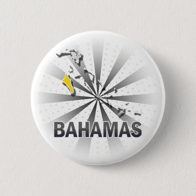 Chapa Redonda De 5 Cm Mapa 2,0 de la bandera de Bahamas (Anverso)