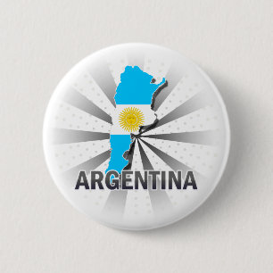 Chapa Redonda De 5 Cm Mapa 2,0 de la bandera de la Argentina