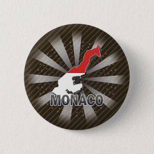 Chapa Redonda De 5 Cm Mapa 2,0 de la bandera de Mónaco