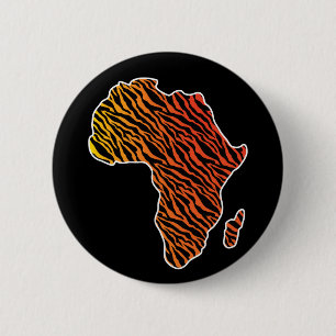 Chapa Redonda De 5 Cm Mapa africano del patrón de cebra del orgullo afri