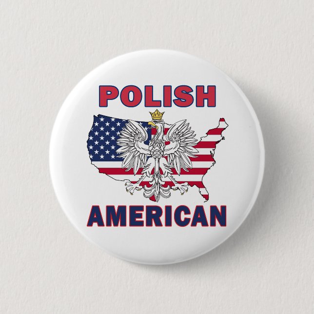 Chapa Redonda De 5 Cm Mapa americano de Polonia (Anverso)