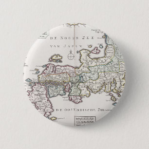 Chapa Redonda De 5 Cm Mapa antiguo de Japón el   1769