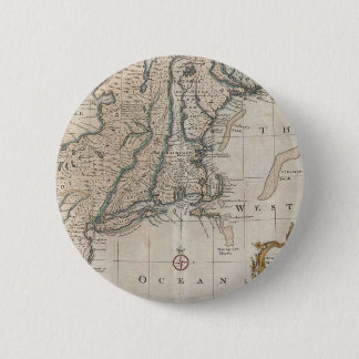 Chapa Redonda De 5 Cm Mapa Antiguo de la Costa de Nueva Inglaterra (1747