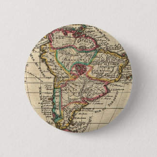 Chapa Redonda De 5 Cm Mapa Antiguo de Sudamérica (1747)
