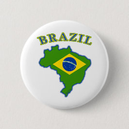 Chapa Redonda De 5 Cm Mapa/bandera del Brasil