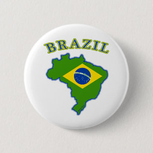 Chapa Redonda De 5 Cm Mapa/bandera del Brasil
