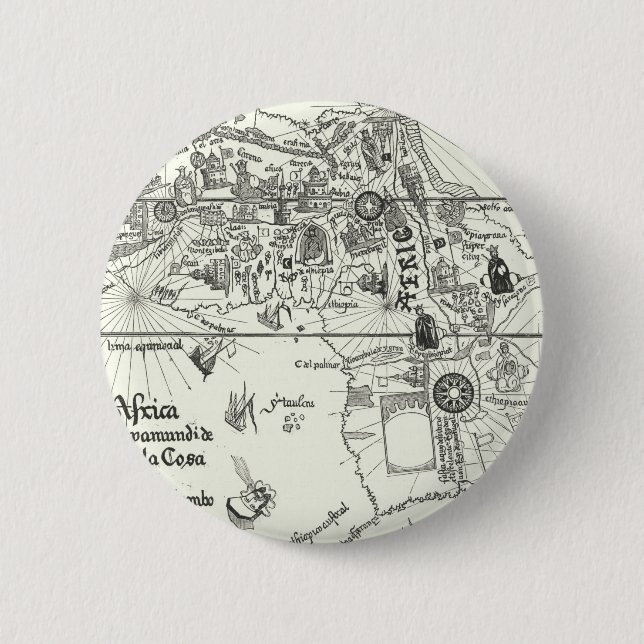 Chapa Redonda De 5 Cm Mapa de África el | 1500 (Anverso)