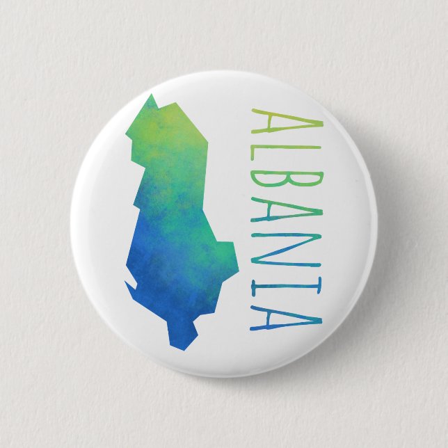Chapa Redonda De 5 Cm Mapa de Albania (Anverso)