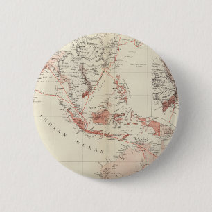 Chapa Redonda De 5 Cm Mapa de Asia sudoriental y de Australia del norte