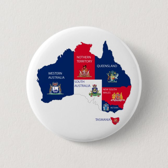 Chapa Redonda De 5 Cm Mapa de Australia (Anverso)