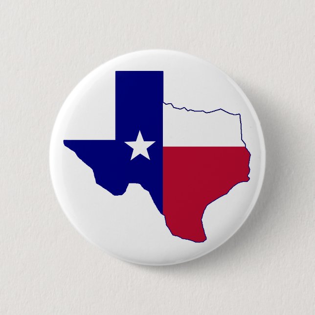 Chapa Redonda De 5 Cm Mapa de bandera de Texas (Anverso)