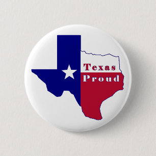 Chapa Redonda De 5 Cm Mapa de Bandera Orgullosa de Texas