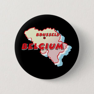 Chapa Redonda De 5 Cm Mapa de Bélgica