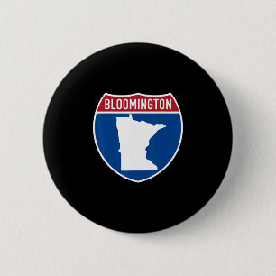 Chapa Redonda De 5 Cm Mapa de Bloomington Minnesota Señal de Carretera I