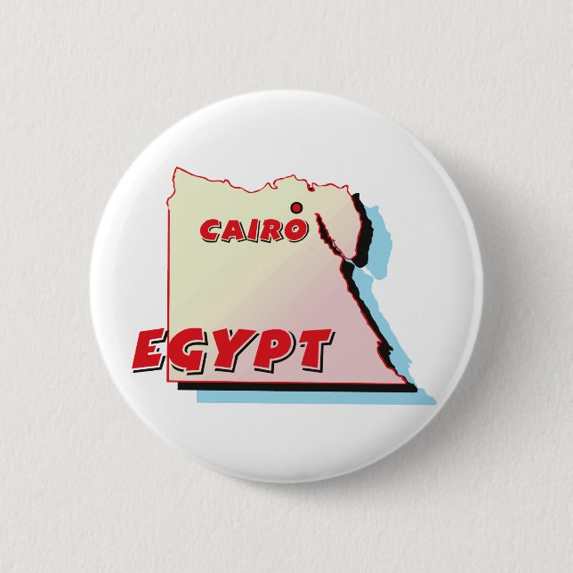 Chapa Redonda De 5 Cm Mapa de Egipto (Anverso)