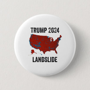 Chapa Redonda De 5 Cm Mapa de elecciones sin precedentes de Trump 2024 g