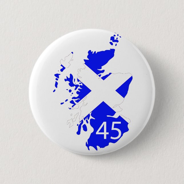 Chapa Redonda De 5 Cm Mapa de Escocia Saltire (Anverso)