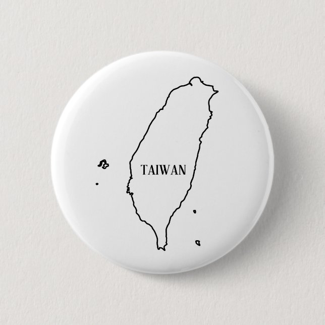 Chapa Redonda De 5 Cm Mapa de esquema de Taiwán (Anverso)