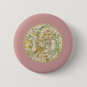 Chapa Redonda De 5 Cm Mapa de Estrellas del Cielo Austral y Mapa de Cons
