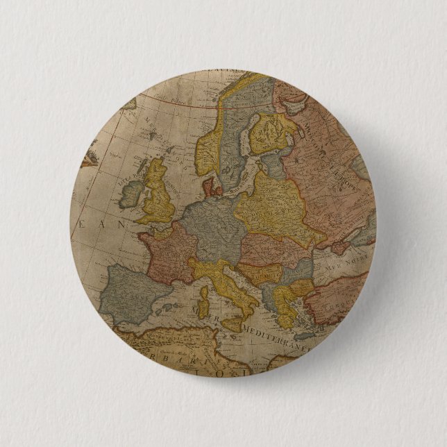 Chapa Redonda De 5 Cm Mapa de Europa el | 1700 (Anverso)