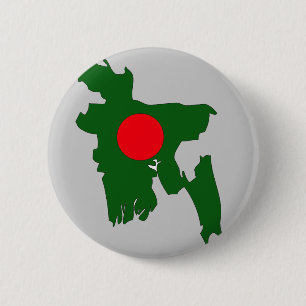 Chapa Redonda De 5 Cm Mapa de la bandera de Bangladesh