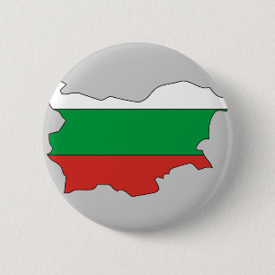 Chapa Redonda De 5 Cm Mapa de la bandera de Bulgaria