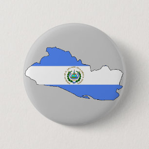 Chapa Redonda De 5 Cm Mapa de la bandera de El Salvador