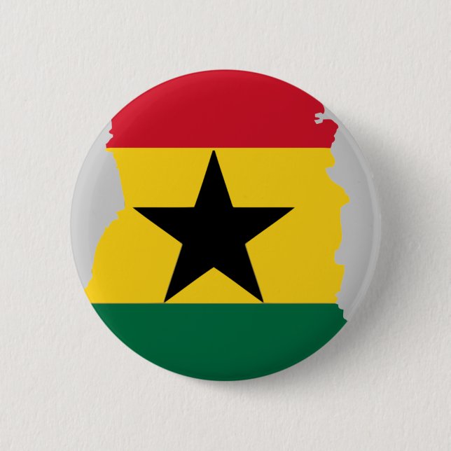 Chapa Redonda De 5 Cm Mapa de la bandera de Ghana (Anverso)