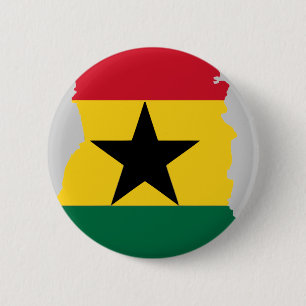 Chapa Redonda De 5 Cm Mapa de la bandera de Ghana