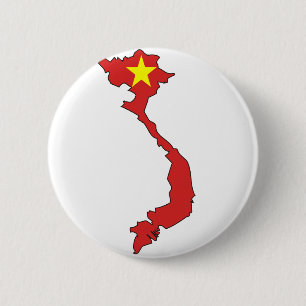 Chapa Redonda De 5 Cm Mapa de la bandera de Vietnam