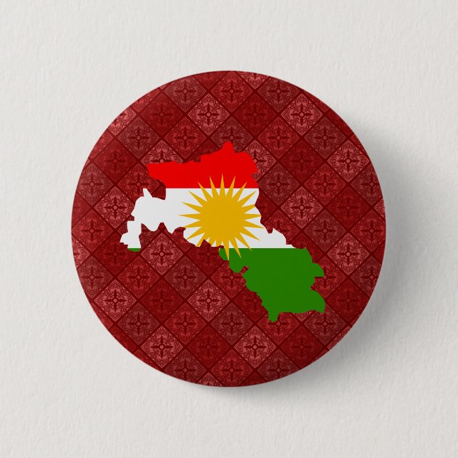 Chapa Redonda De 5 Cm Mapa de la bandera del Kurdistan del mismo tamaño (Anverso)