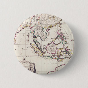 Chapa Redonda De 5 Cm Mapa de la India y de los indies del este