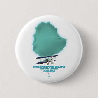 Chapa Redonda De 5 Cm Mapa de la isla de Bonaventure Canadá