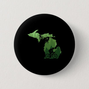 Chapa Redonda De 5 Cm Mapa de Michigan para ciclistas de montaña Mtb en