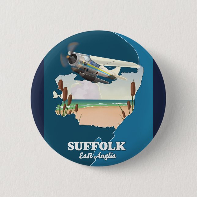 Chapa Redonda De 5 Cm mapa de Suffolk East Anglia (Anverso)
