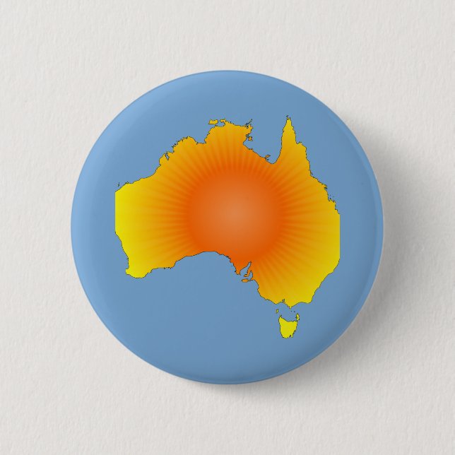 Chapa Redonda De 5 Cm Mapa de Sunny Australia (Anverso)