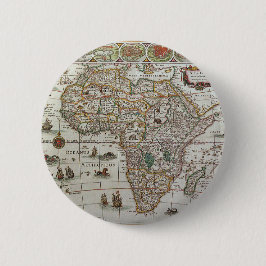 Chapa Redonda De 5 Cm Mapa del Antiguo Mundo de África, c. 1635